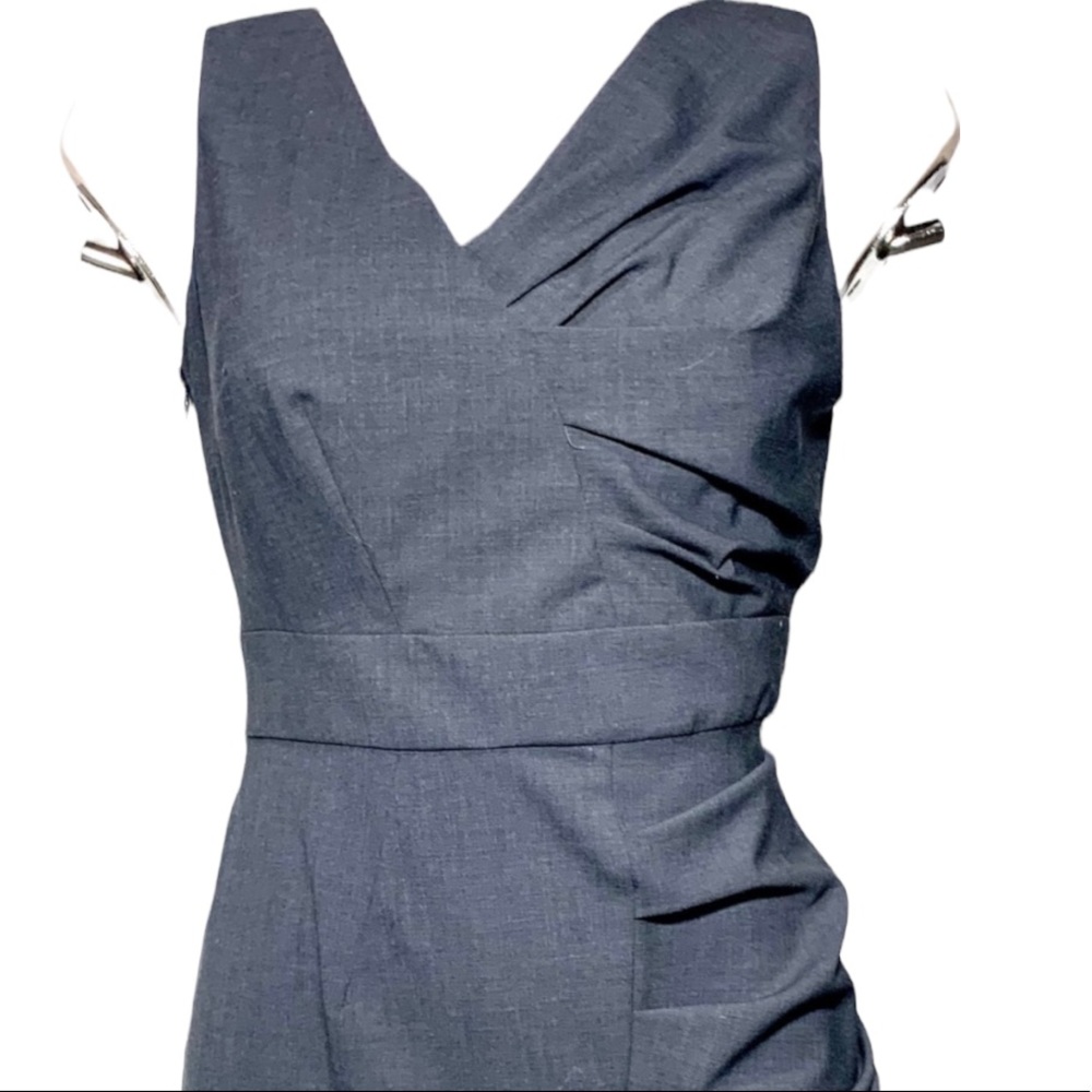 Cynthia Steffe $295 V-Neck Ruched Grey Dress NWT 2 - Picture 4 of 7
